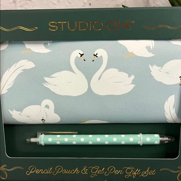 Studio Oh! Swan Pencil Pouch and Gel Pen Set - Picture 2 of 4